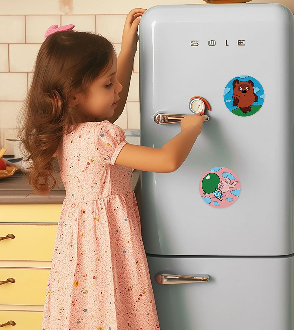 Картина по номерам Фрея, Союзмультфильм. Приключения Винни-Пуха, на магните, 9х9 см