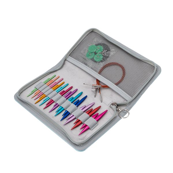 Набор съемных спиц для вязания 5см+8см, 12 размеров (3мм-8мм), алюминий