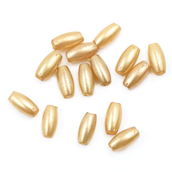 Бусины пластик (жемчуг) 3х6 мм, 15 г, Astra&Craft, золотисто-коричневый