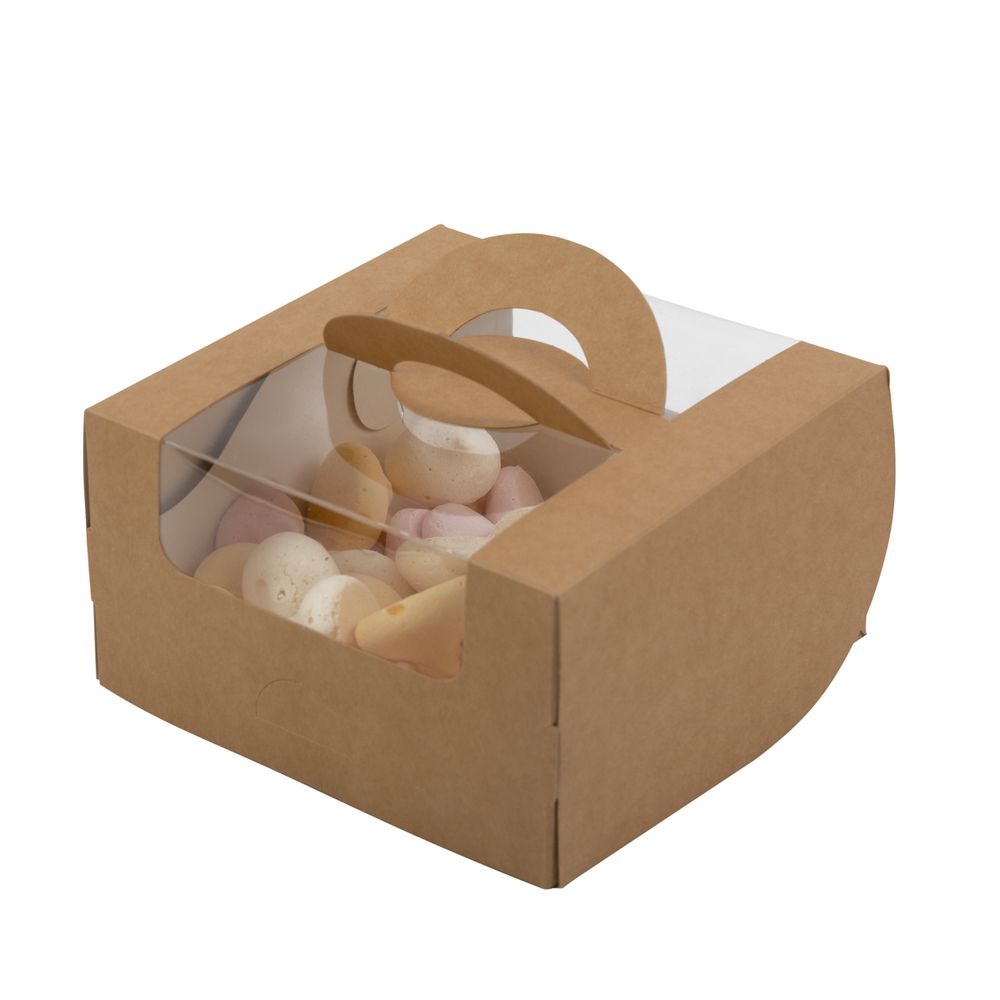 Коробка для мини-торта 14х14х8 см, крафт, S-Chief CBC-014