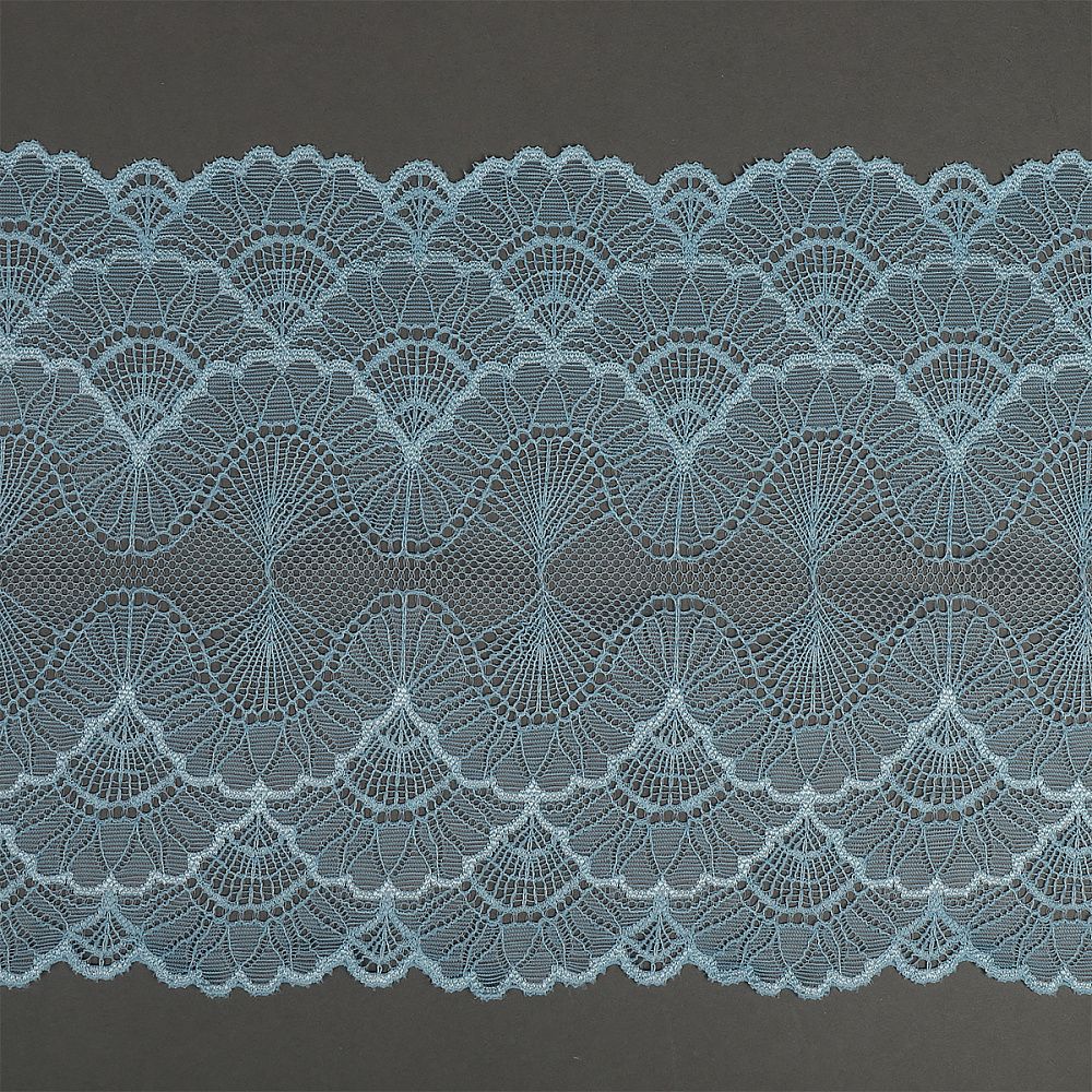 Кружево бельевое эластичное 195 мм / 10 м, цв.F198 голубой, Kruzhevo