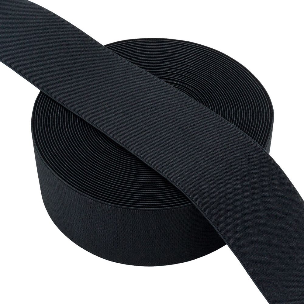 Резинка башмачная широкая 100.0 мм / 20 метров, 122.6 г/п.м., (Мн), черный, 90851Ч