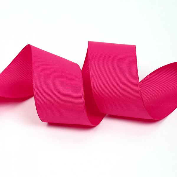 Лента репсовая (в рубчик) 38.0 мм, 187 фуксия уп.27,4м