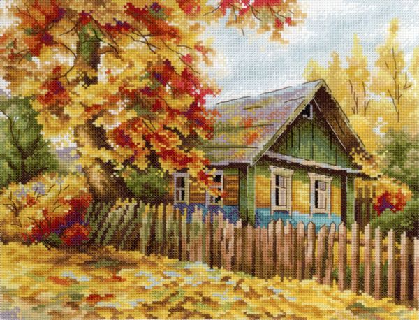 Набор для вышивания нитками МП Студия, Домик на пригорке, 40х50 см