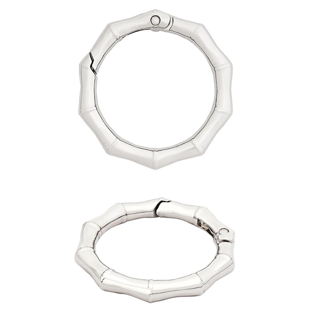 Карабин металл кольцо ⌀32 мм, декоративный, серебро (никель), MB_2231, 6 шт