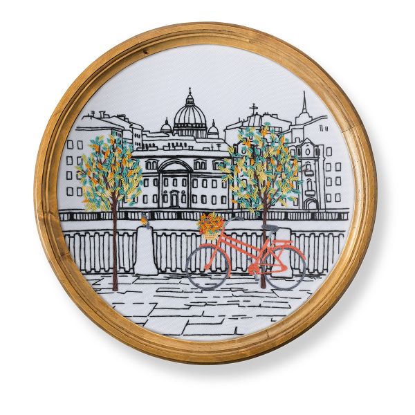 Набор для вышивания нитками Panna Живая картина JK-2214, Питерская набережная, 18х18 см