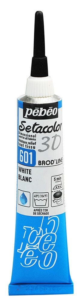 Контур по ткани с опухающим эффектом Setacolor 3D 20 мл 557601 белый, Pebeo