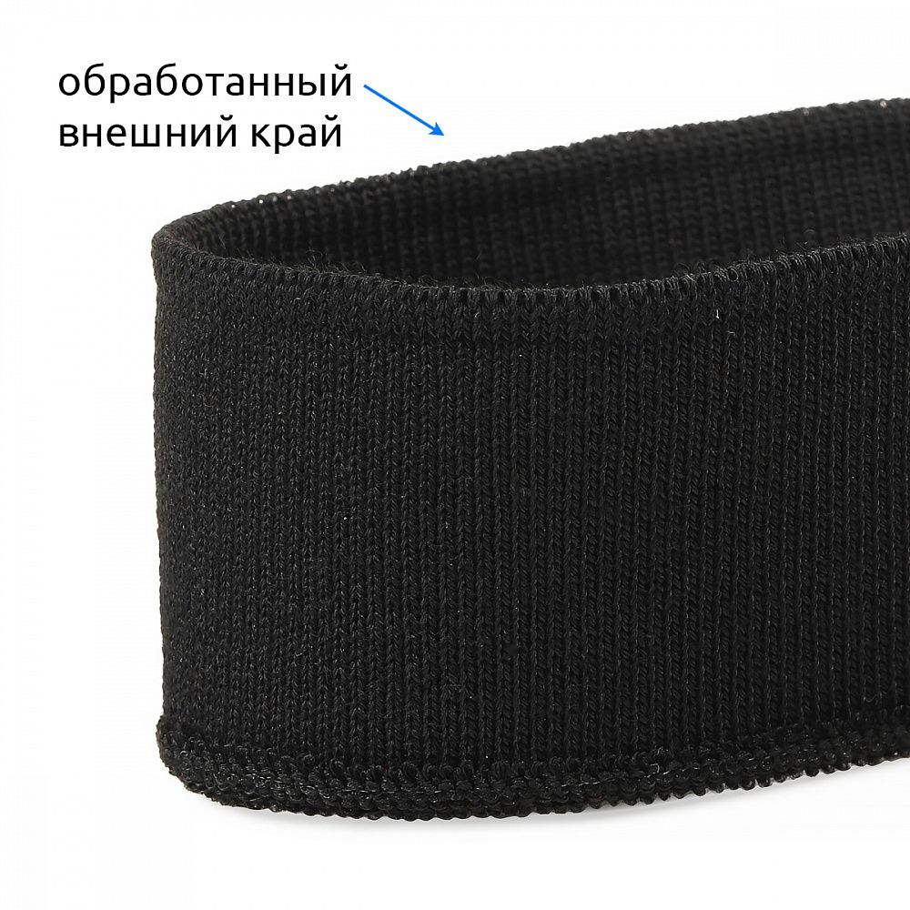 Подвяз (довяз) трикотажный 3.5х80 см, черный, 100% п/э, 5 штук