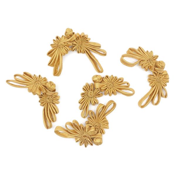 Сутажная застежка, 8см (золото), 902N-013, 5 шт