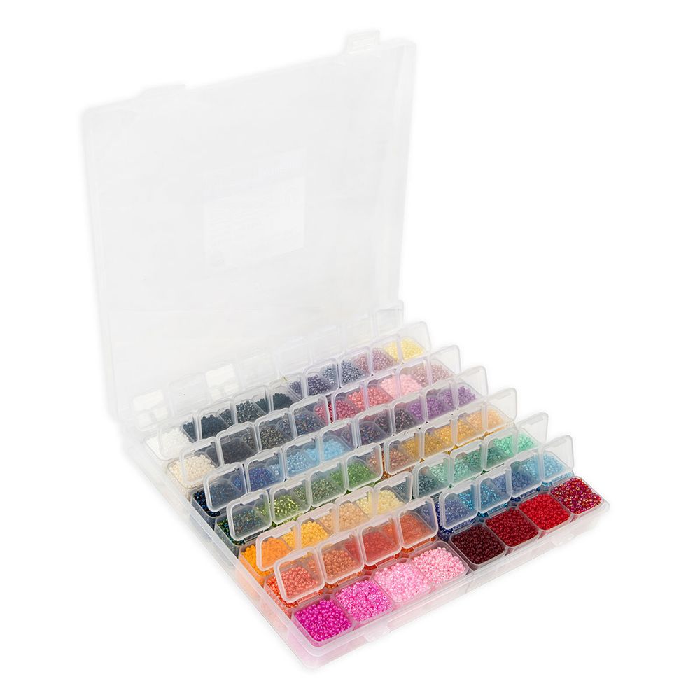 Набор бисера 10/0 (2.3 мм), 560 г, 56 цветов №01, GNT, Gamma