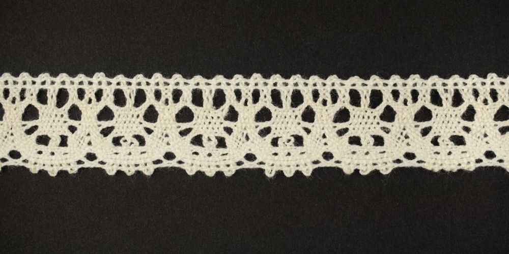 Кружево вязаное (тесьма) 21 мм, цв.айвори, Alfa, 25 метров, AF-376-003 Кружево вязаное (тесьма) 21 мм, цв.айвори, Alfa, 25 метров, AF-376-003