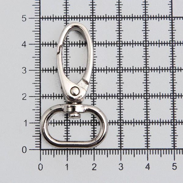 Карабин металл 20.0 мм (47х25 мм), никель, ГУ12849, 4 шт