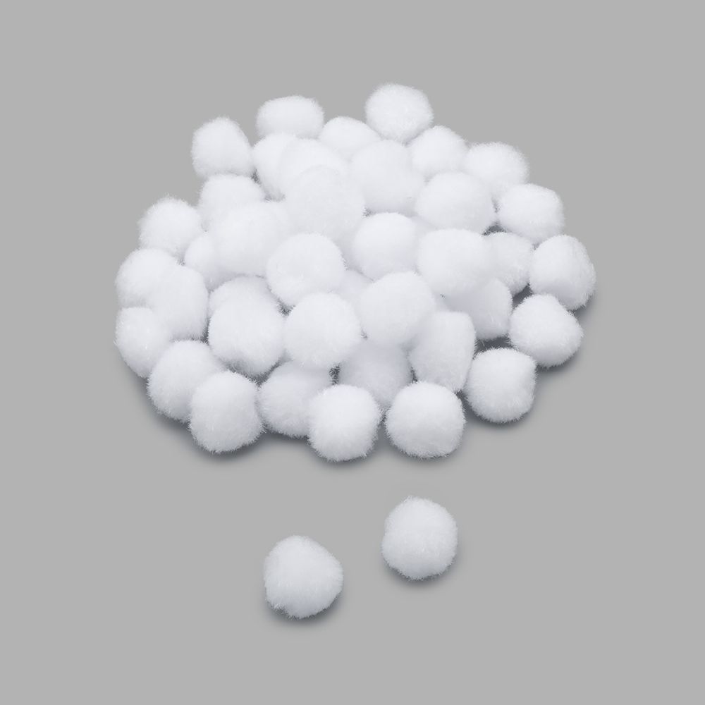 Помпоны декоративные ⌀20мм, 50 шт/упак, Astra&Craft (PA-001 белый)