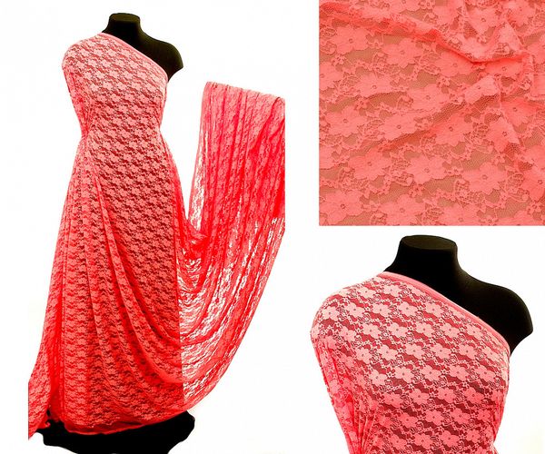 Ткань кружевная стрейч в нарезке арт.M903 150см 100 г/м², цв.816 персик уп.2.7м