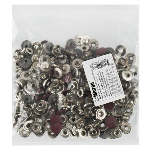 Кнопка Альфа (S-образная) ⌀15 мм, 72±5 шт, soft-touch металл, бордовый soft-touch, Micron