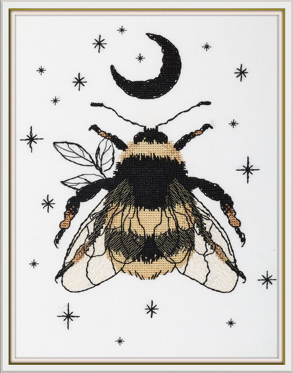 Набор для вышивания нитками Panna J-7496, Черное золото. Шмель, 23х30 см