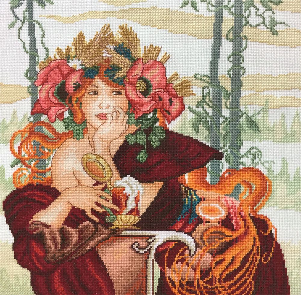 Марья Искусница, Красавица Осень по рисунку А. Муха 30х30 см