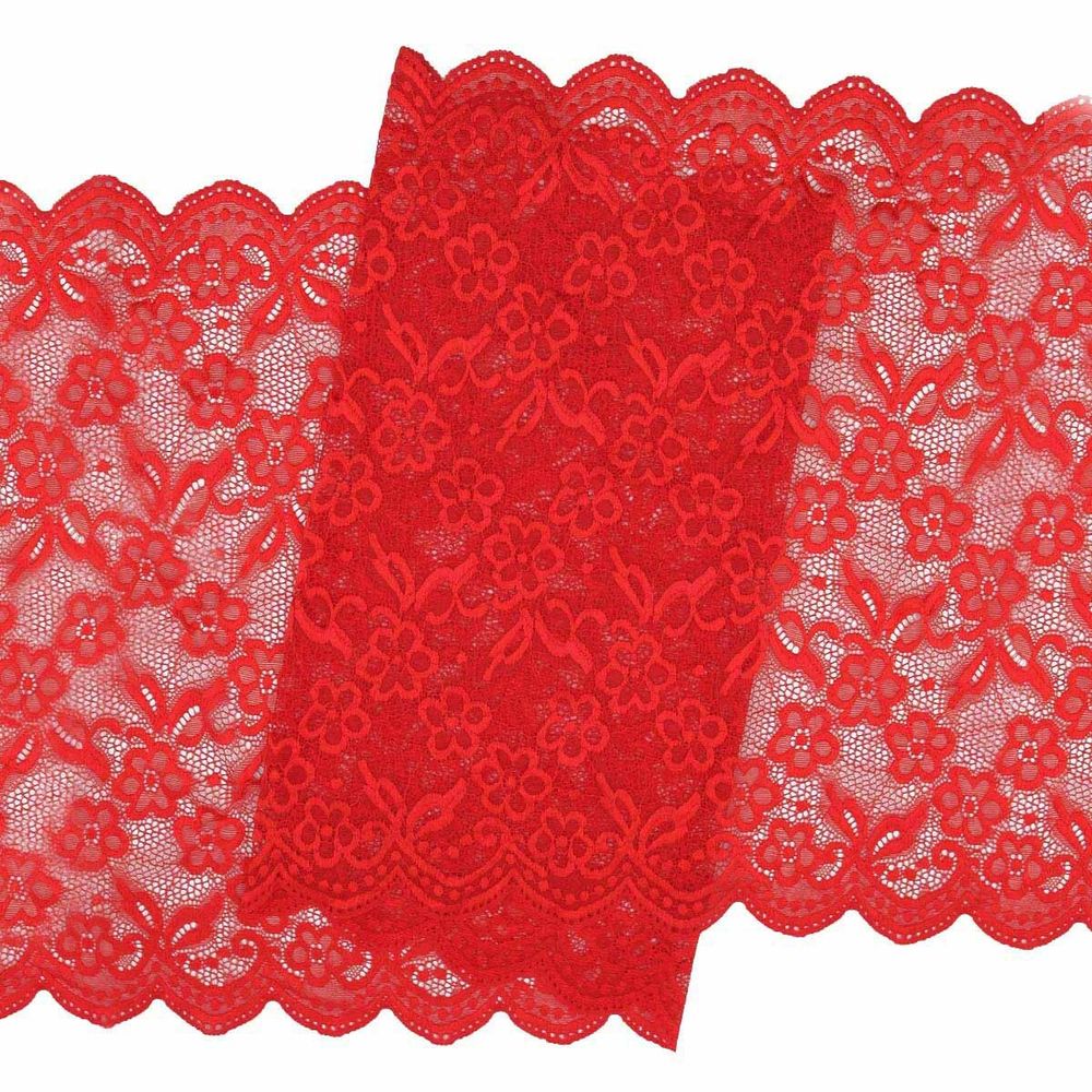 Кружево бельевое эластичное 400 мм / 13.72 м, цв. C820 красный