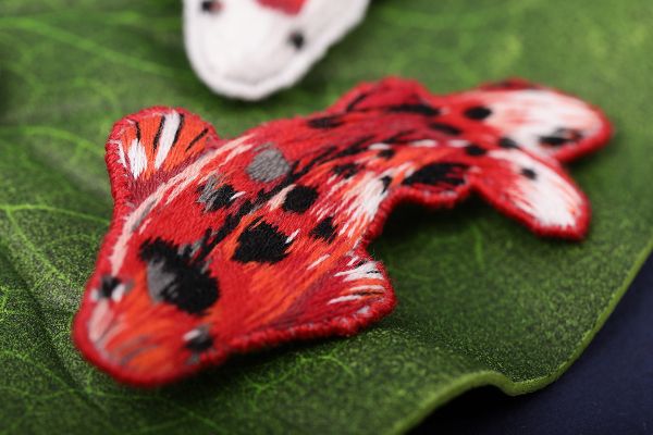 Набор для вышивания нитками Panna, Живая картина Броши. Карпы кои, 3.7x7.5 см