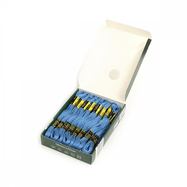 Мулине ПНК им.Кирова цв.9258 т.голубой, 24 мотка по 8 метров