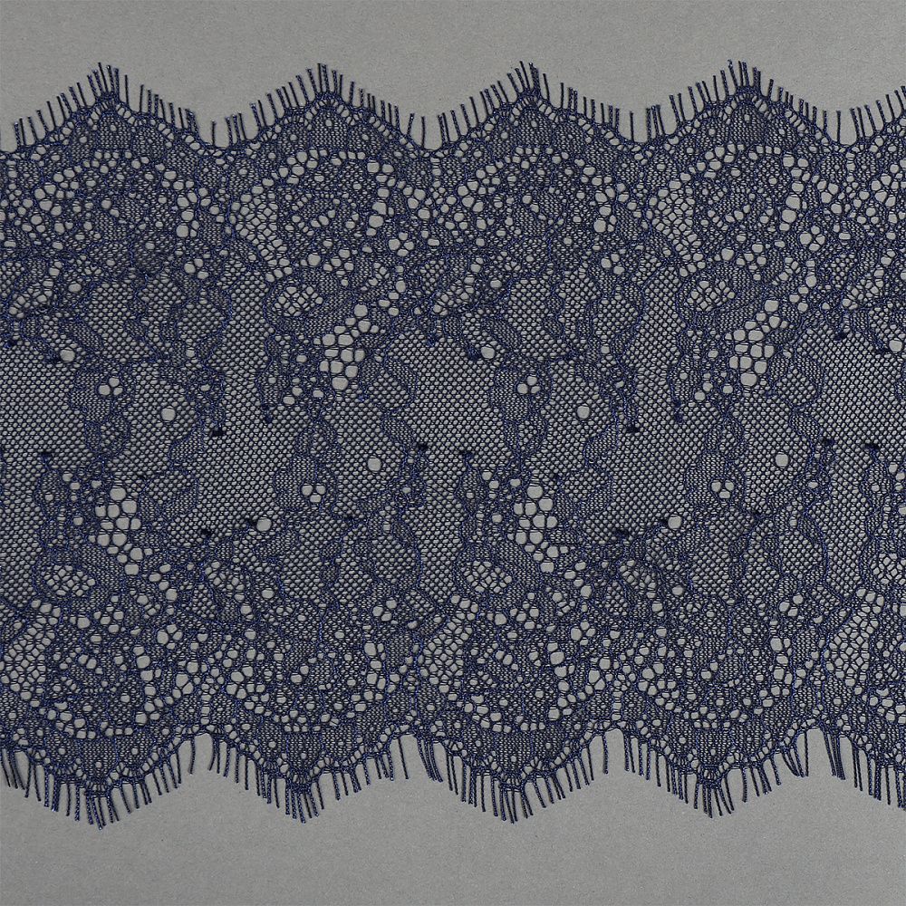 Кружево шантильи (реснички) 170 мм, TBY A88, S919 темно-синий, 3м, Kruzhevo