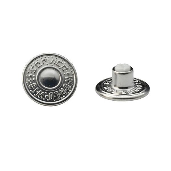 Пуговицы джинсовые ⌀17 мм, фиксированная ножка (БЕЗ ГВОЗДЯ), никель, 50 шт