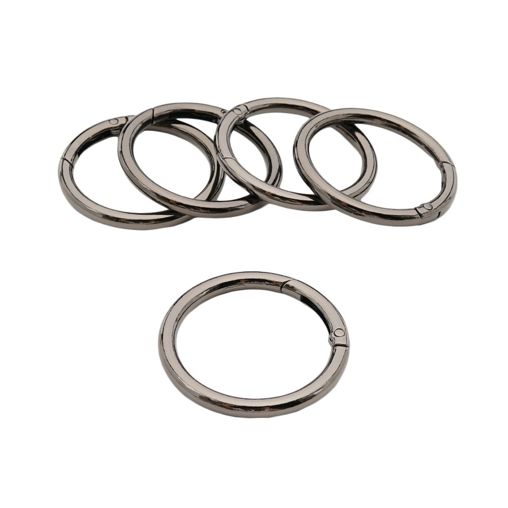 Карабин металл кольцо 38.0 мм (50х50 мм), чер.никель, 5 шт