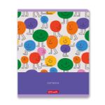 Тетрадь ученическая общая, глянцевая ламинация, A5+ 96 л. на скобе 60 г/м², белизна 100%, 5 шт, клетка в термоусадочной пленке, 000788 Рожицы, Светоч 96ТЕТк-004