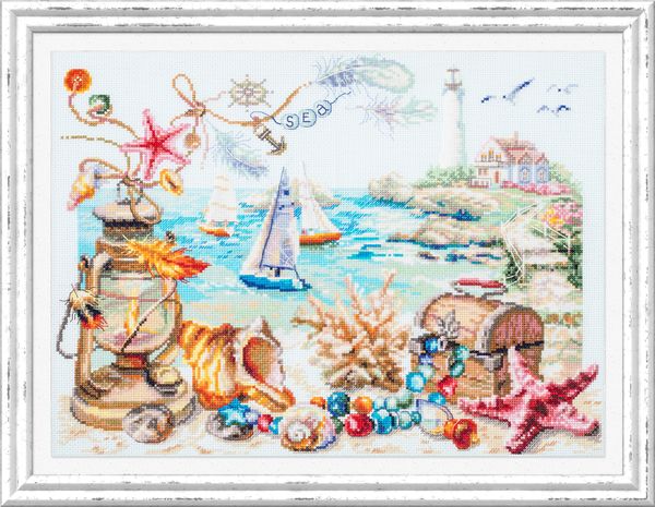 Набор для вышивания нитками Чудесная игла, Морской бриз 40х31 см