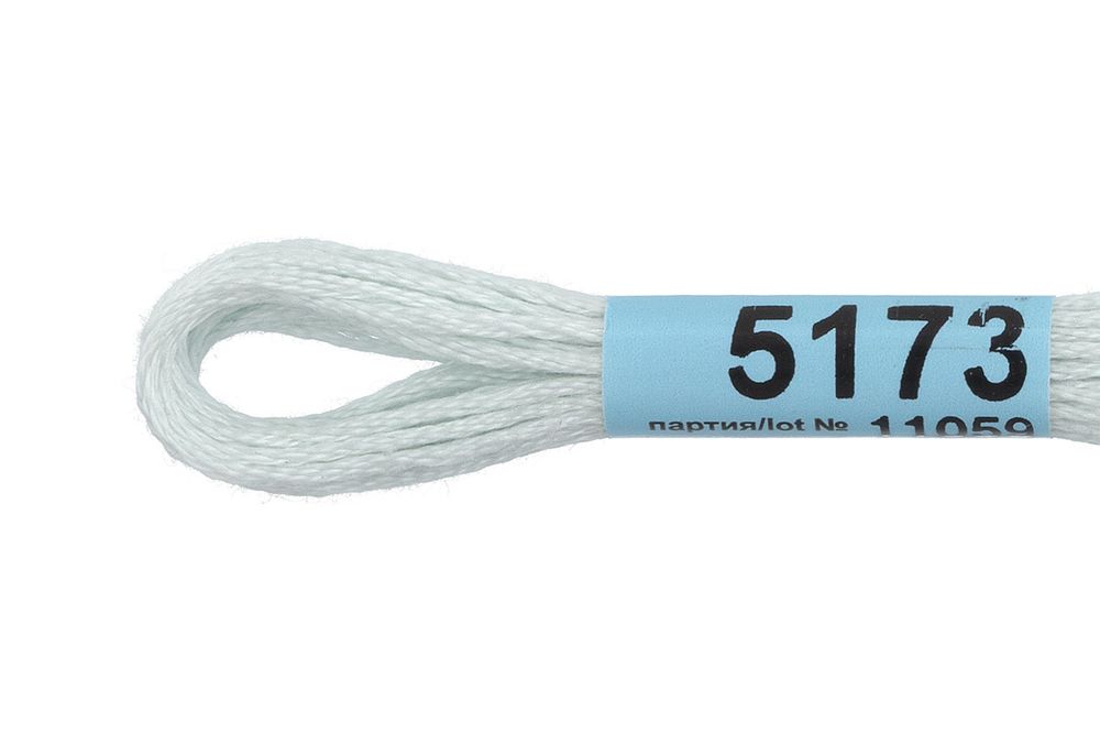 Мулине Gamma 100% хлопок, цв.5173 св.св.голубой, 24 мотка по 8 метров
