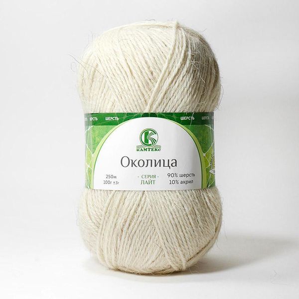 Пряжа Камтекс Околица / уп.5 мот. по 100 г, 250 м, цв.205 белый