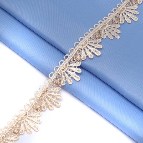 Кружево гипюр (плетёное) 30 мм / 13.7 метров, (интерьерное) бежевый, 3AR2339