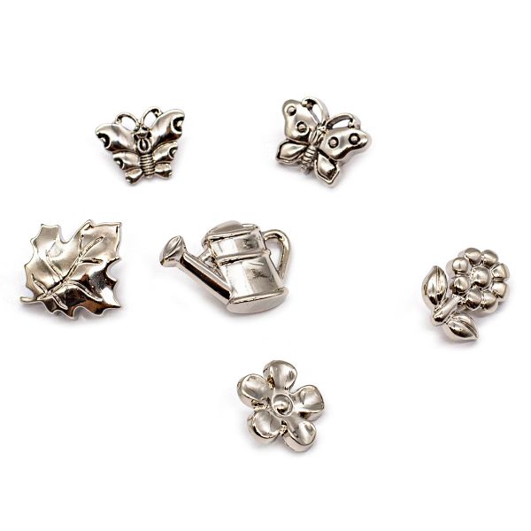 Украшения декоративные пуговицы Сад, AS/серебро, 24 шт