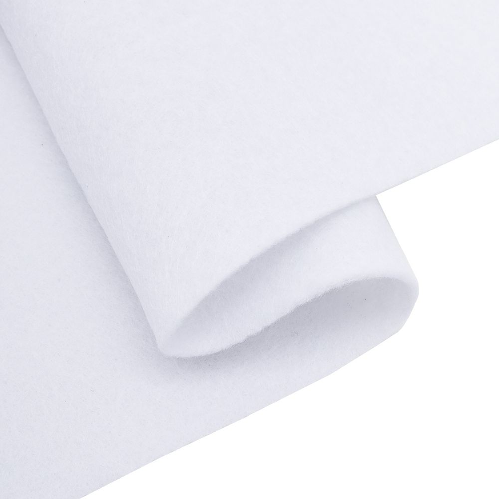 Фетр листовой мягкий 1.2 мм, 20х30 см, 100% п/э, 2 шт, цв. белый, 26915