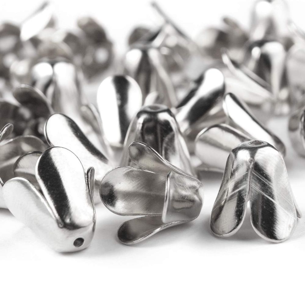 Шапочка для бусин, 12мм 30 шт/упак, Астра (Серебро) 4AR201