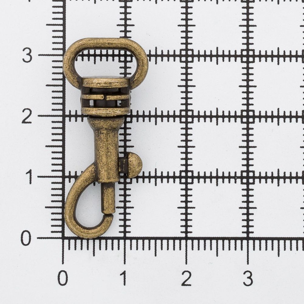 Карабин металл 10.0 мм (14х32 мм), цв.бронза, 20 шт