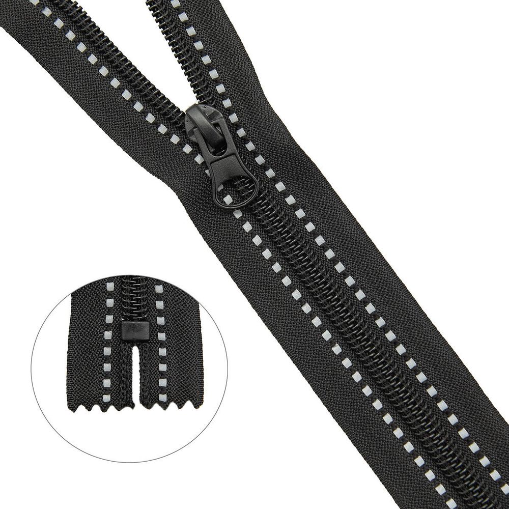 Молния спираль (витая) Т5 (5 мм) 1 зам., н/раз., 18 см, цв. черный, 10 шт