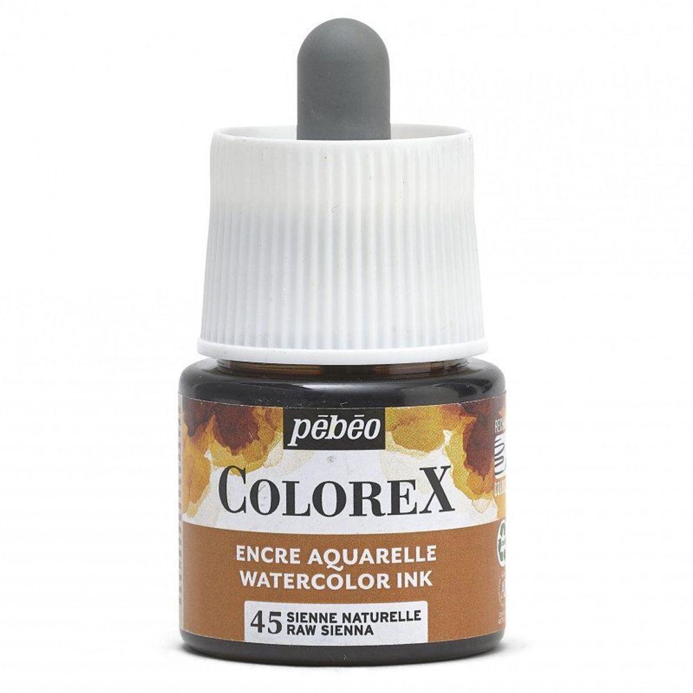 Краска акварель акварельные чернила Colorex 45 мл, сиена натуральная, Pebeo 417045