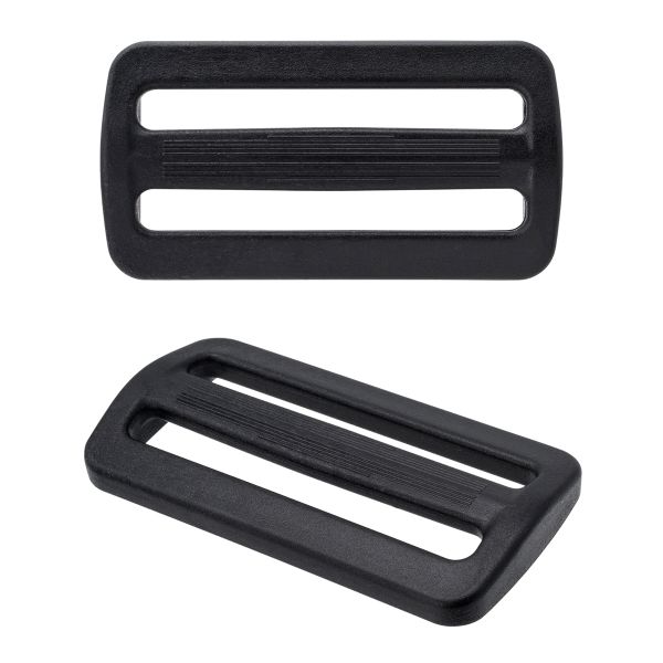 Пряжка двухщелевая ацеталь 50 мм, черный, 20 шт