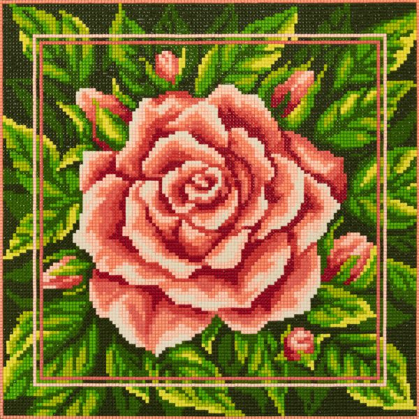 Алмазная (кристальная) мозаика Фрея, постер Роза, 30х30 см