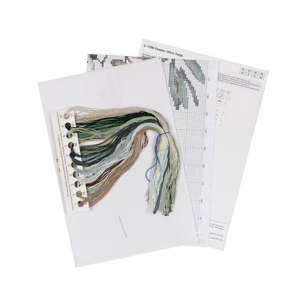 Набор для вышивания нитками Panna, Олива, 30х21 см