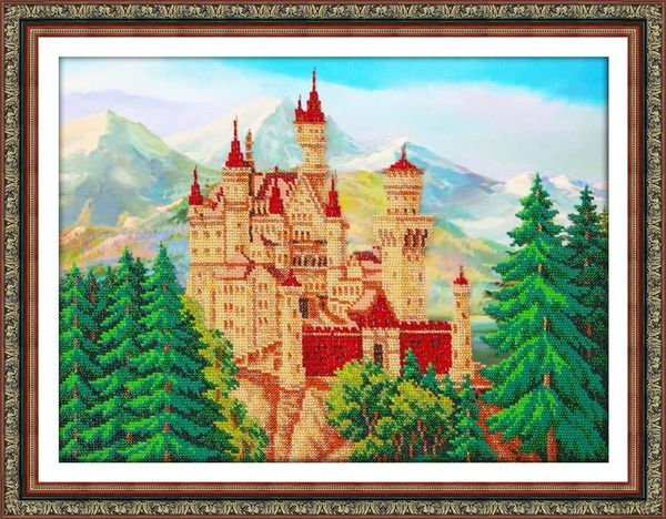 Набор для вышивания бисером Паутинка, Замок летом 38х28 см