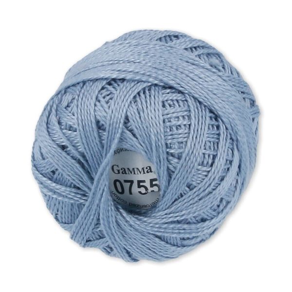 Пряжа нитки Ирис / уп.10 мот. по 10г, 82м, 0755 серо-голубой, Gamma
