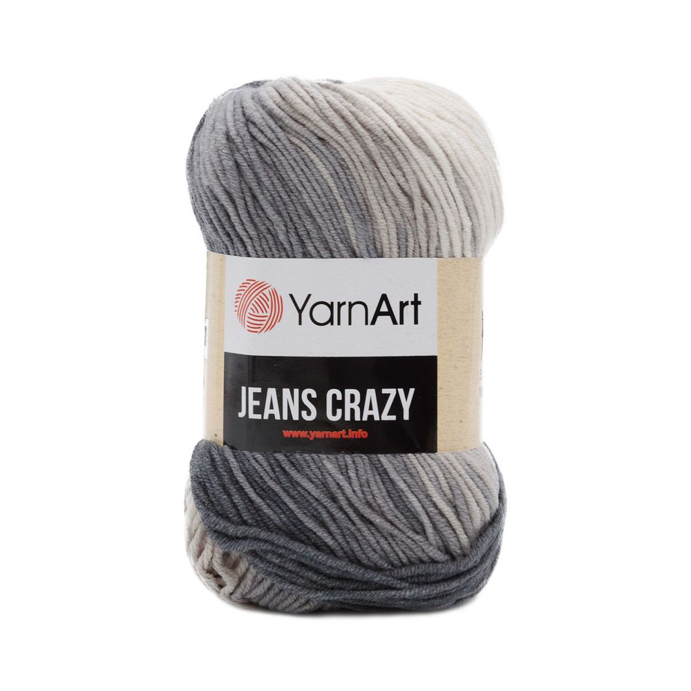 Пряжа YarnArt (ЯрнАрт) Jeans Crazy / уп.10 мот. по 50 г, 160м, 8204 секционный