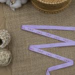 Лента репсовая (в рубчик) Веточки, 10 мм, 3м, сиреневый