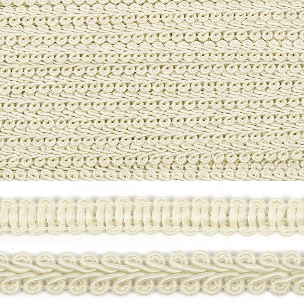 Тесьма Шанель плетеная 8 мм, 0384-0017 цв.молочный уп.9м
