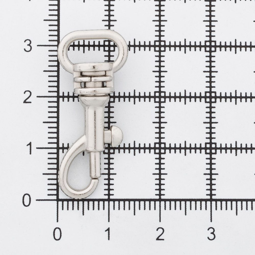 Карабин металл 10.0 мм (14х32 мм), цв.никель, 20 шт