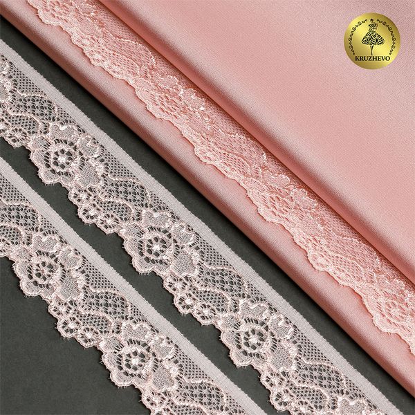 Кружево эластичное (стрейч) 30 мм, L839, цв.S851 св.розовый уп.50м, Kruzhevo