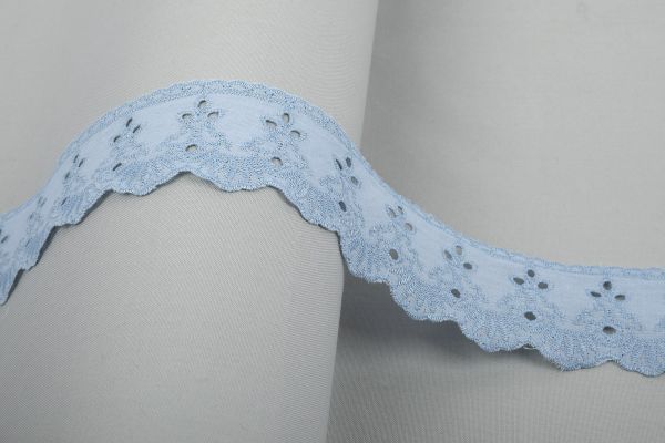 Кружево шитьё 46 мм / 10 м, св.голубой, Gamma GYEM-4601