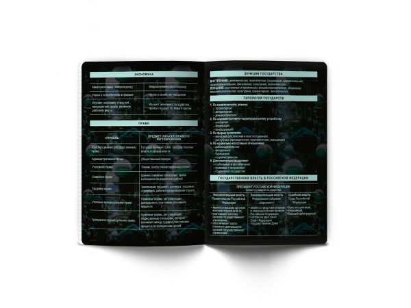 Тетрадь со справочным материалом Эволюция, глянцевая ламинация, A5+ 48 л. на скобе 65 г/м², белизна 100%, 10 шт, клетка, 00886 Обществознание, Светоч 48Т5